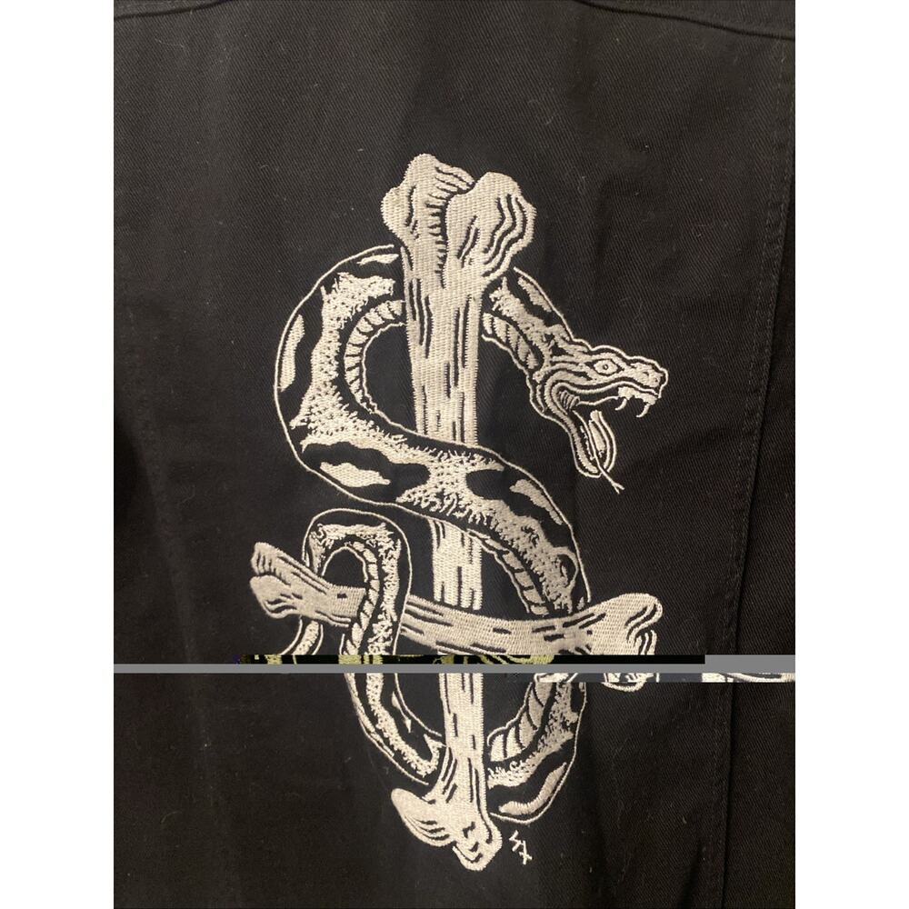 Lurking Class Embroidered Black Denim Jacket Size Small - Picture 2 of 5